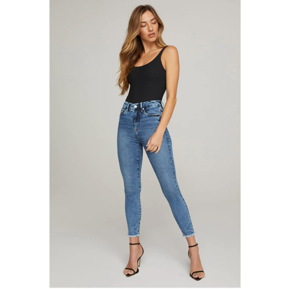 GOOD AMERICAN NWT Good Waist Crop in Blue633 // 0 - Picture 1 of 14